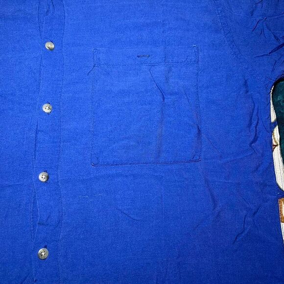 Pierre Cardin Hawaiian Button-up Shirt Men's Large Hula Girl Tropical Floral - Picture 7 of 7